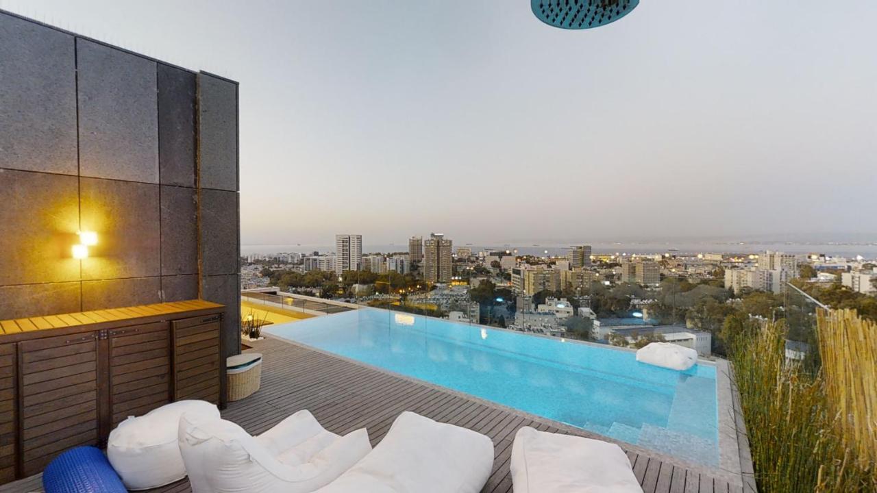 Serene - Infinity Cview Pool - 4 Bedrooms Luxury Penthouse Haifa Kültér fotó