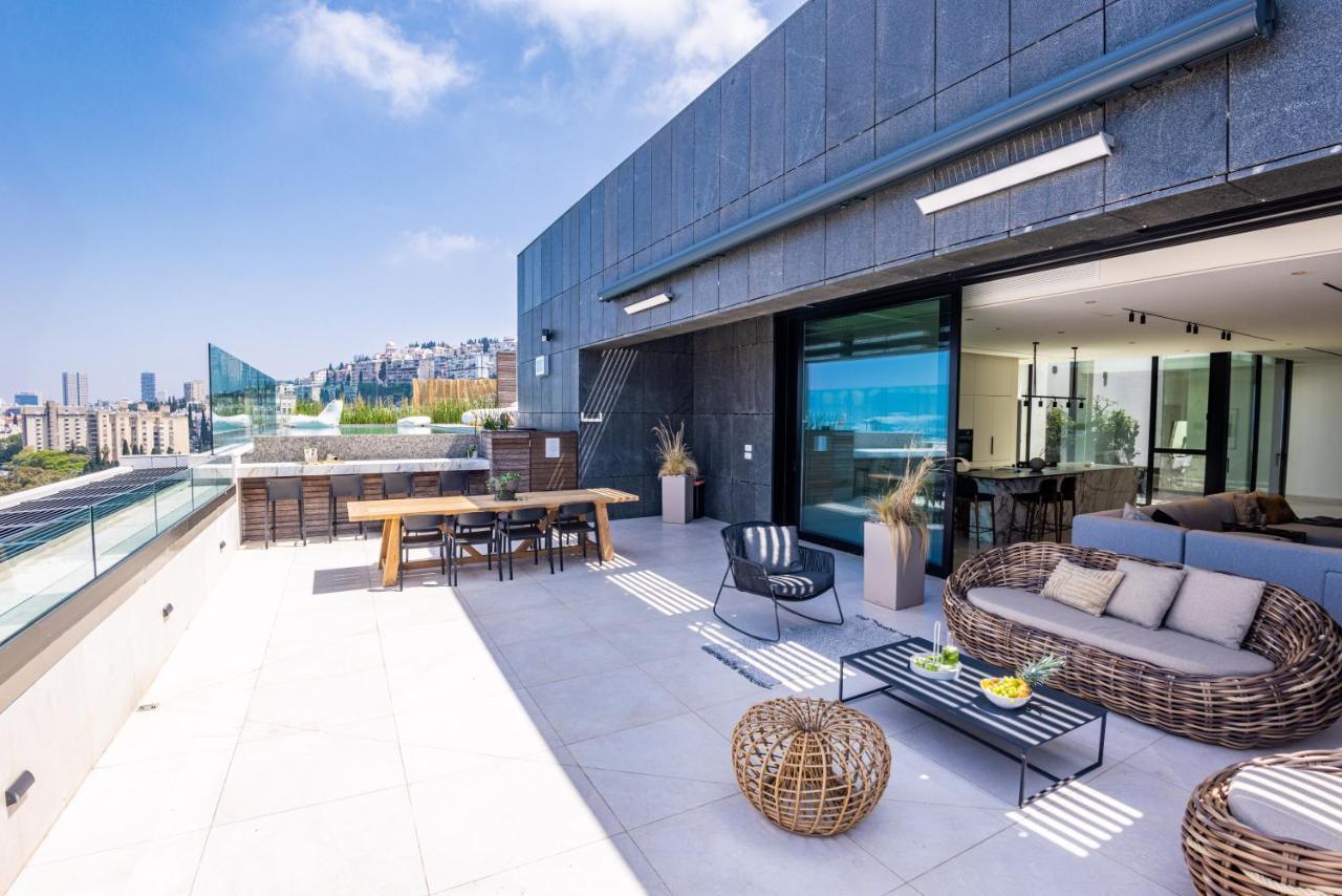 Serene - Infinity Cview Pool - 4 Bedrooms Luxury Penthouse Haifa Kültér fotó